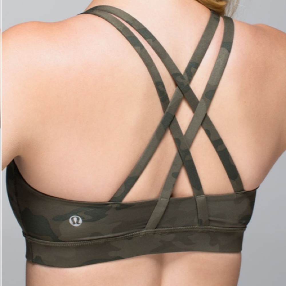 Lululemon Energy Sports Bra Savasana Camo Fatigue Green Luxtreme Camouflage - Picture 2 of 6